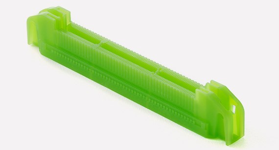 Detail of a part made from MicroFine Green. Photo via Protolabs