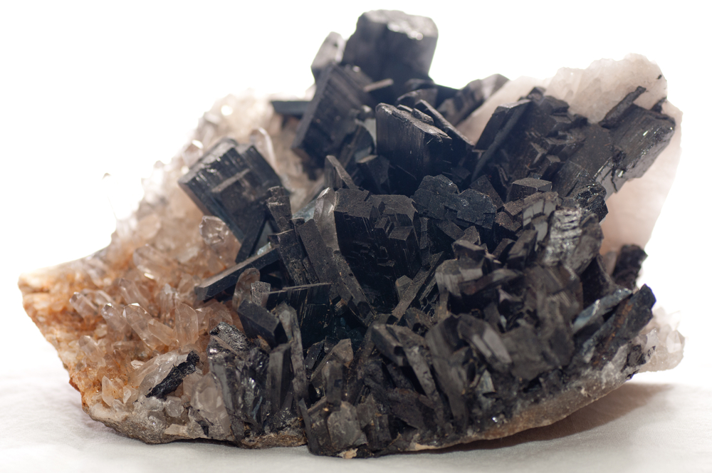 The element tungsten is found in the mineral wolframite. Photo via Shutterstock/farbled.