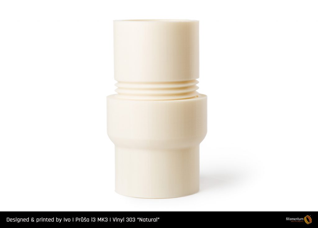 imagem de Destaque mostra um Vinil 303 Natural 3D impresso tubo de amostra. Foto via Fillamentum 