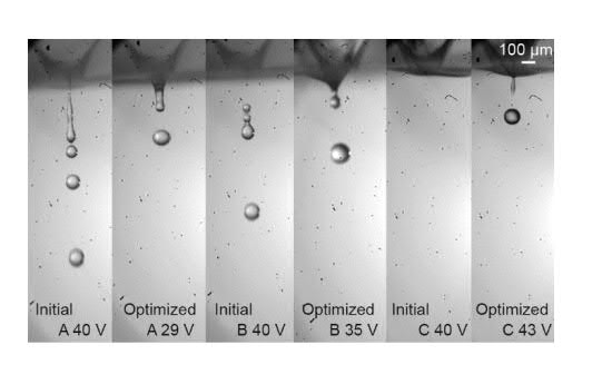 X-ray images of the droplets after optimization. Image via Science Direct.