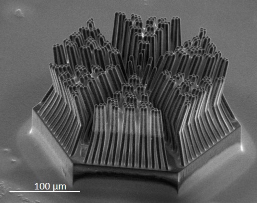 Porous stamps made by a photon 3D printer by Nanoscribe. Image via Nanoscribe.