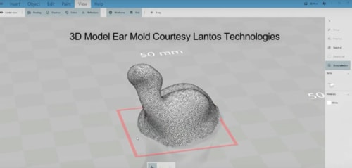 A disposable membrane is inflated to conform to your ear’s unique anatomy and a 3D digital model is built in real time using the digital data points collected. Image via Lantos Technologies.