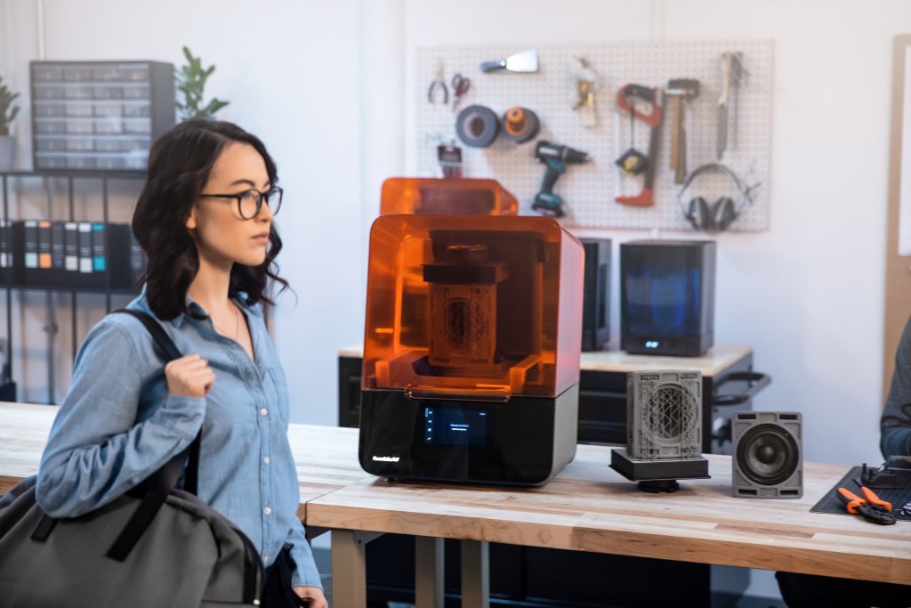 The Form 3 3D printer in studio. Photo via Formlabs
