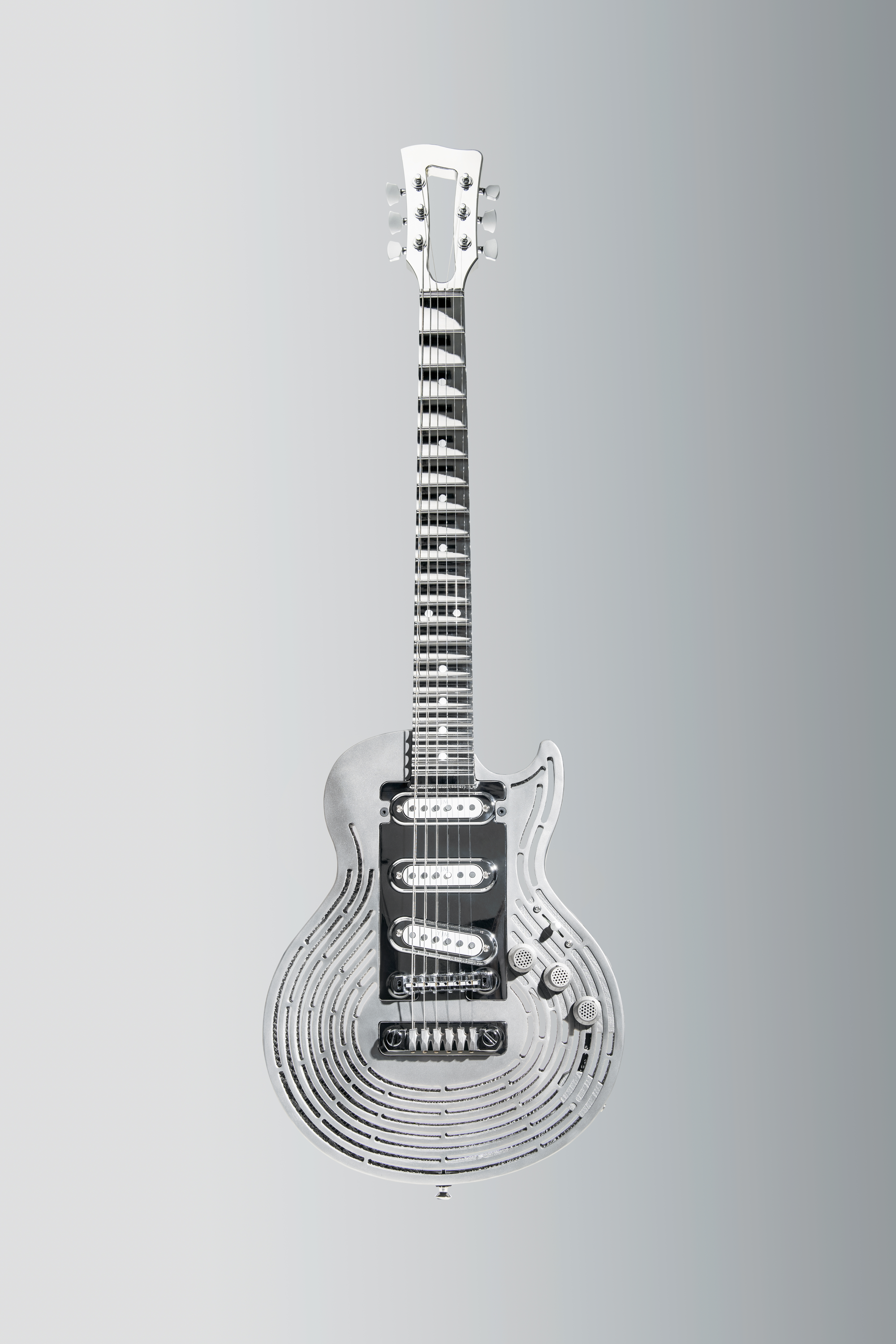 Sandvik's smash-proof 3D printed guitar. Image via Sandvik.