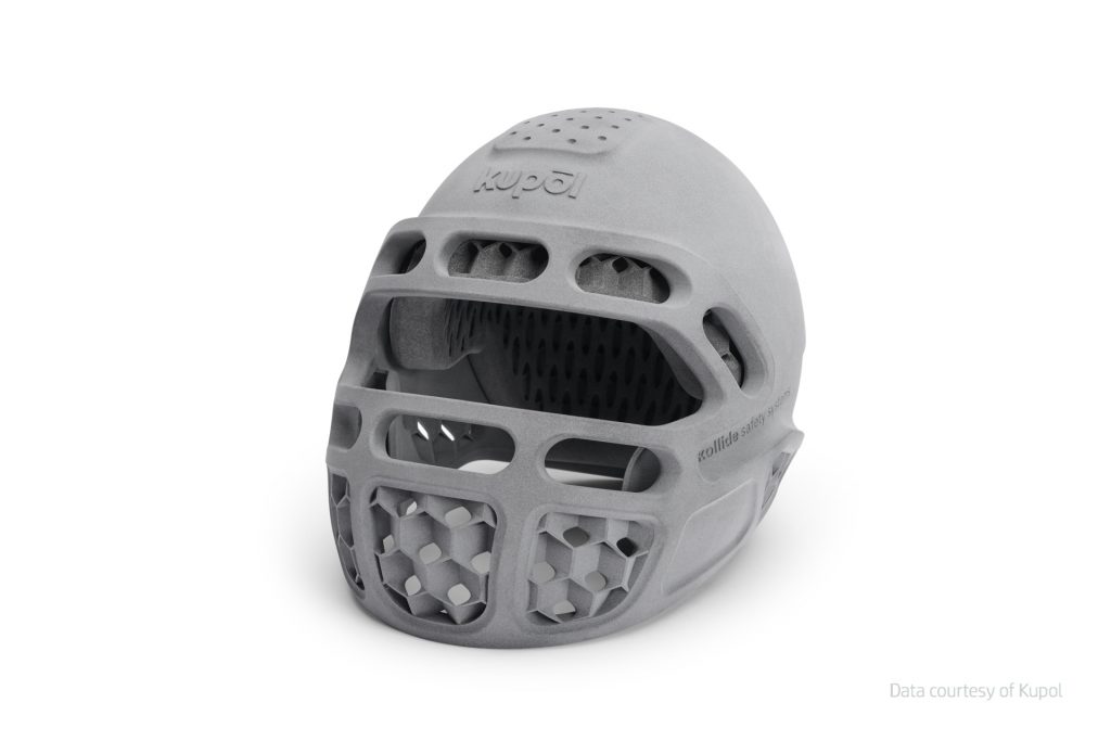 3D printed Kupol helmet, made on the HP Jet Fusion 5200 Series using ULTRASINT TPU. Image via Kupol