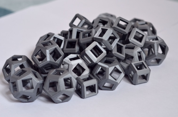3D printed switch cube frames. Photo via 3DQue.