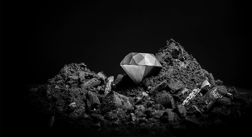 A 3D printed diamond composite. Photo via Sandvik.