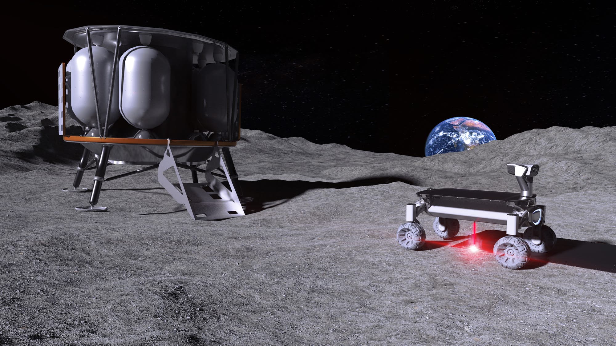 A 3D rendering of the Moonrise laser 3D printer. Image via LZH.