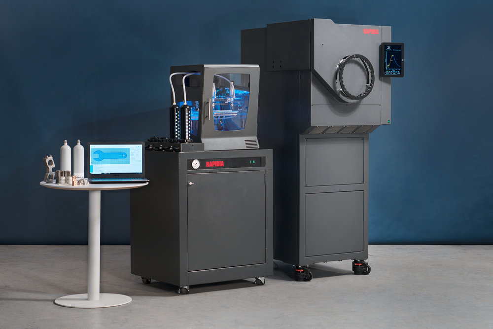 The Rapidia metal 3D system, printer and furnace. Image via Rapidia.