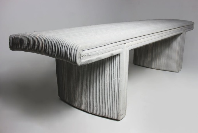 A 3D printed concrete bench. Photo via Concreative.