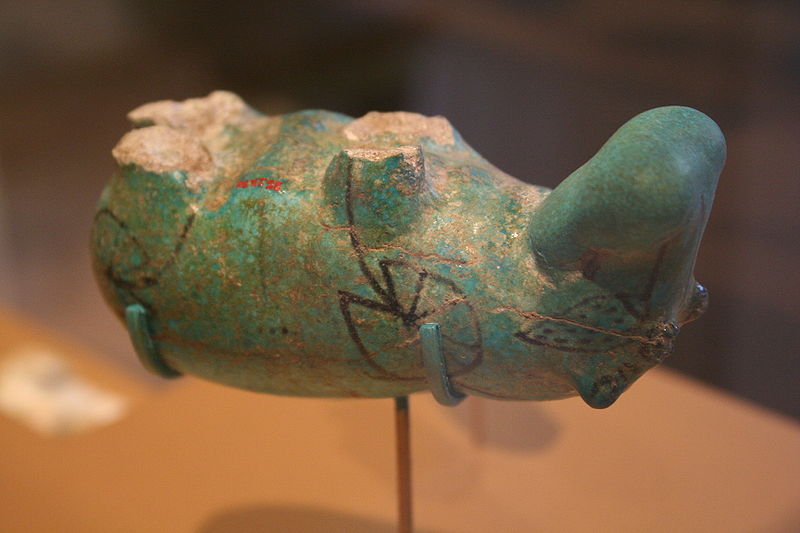 An example of Egyptian Faience pottery from the Brooklyn Museum. Photo via UWE Bristol