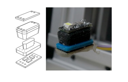 A 3D printed actuactor and color sensor. Image via TU Delft.
