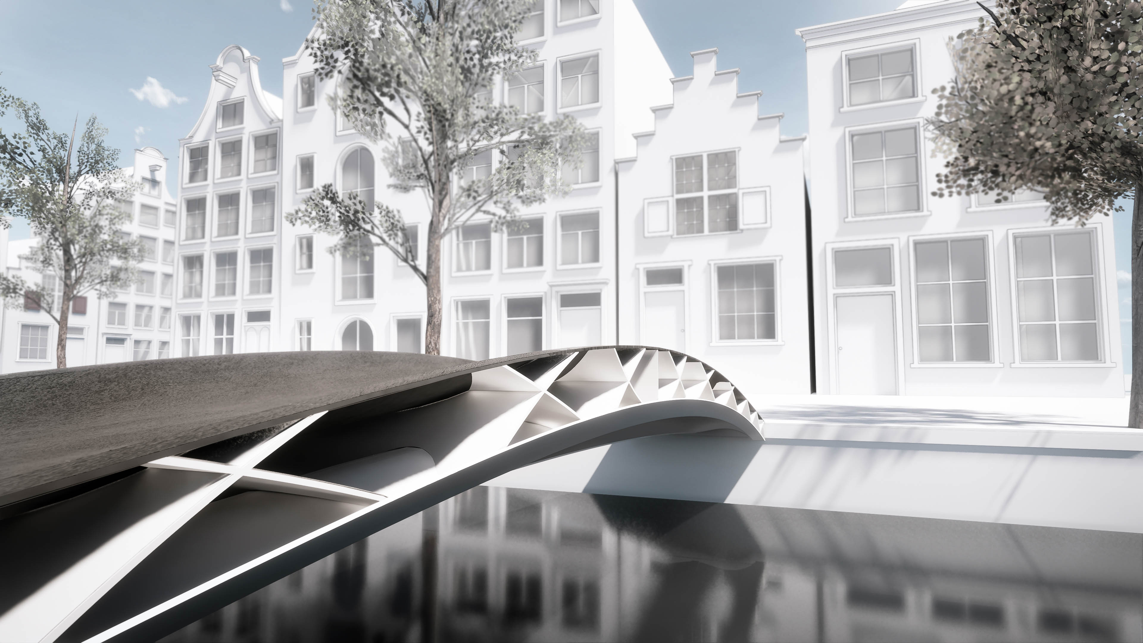 Rendering of what the 3D printed bridge could look like. Image via DSM.