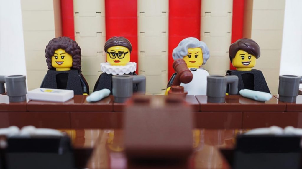 Supreme court judges in LEGO. Photo by Maia Weinstock