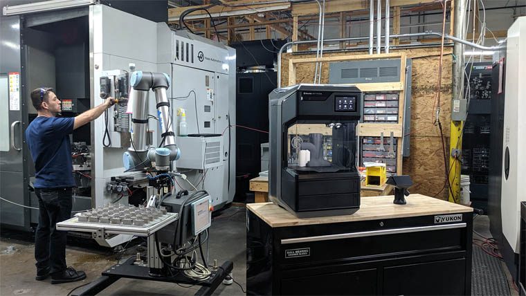 The METHOD X 3D printer at the All Axis Robotics facility. Photo via Makerbot.