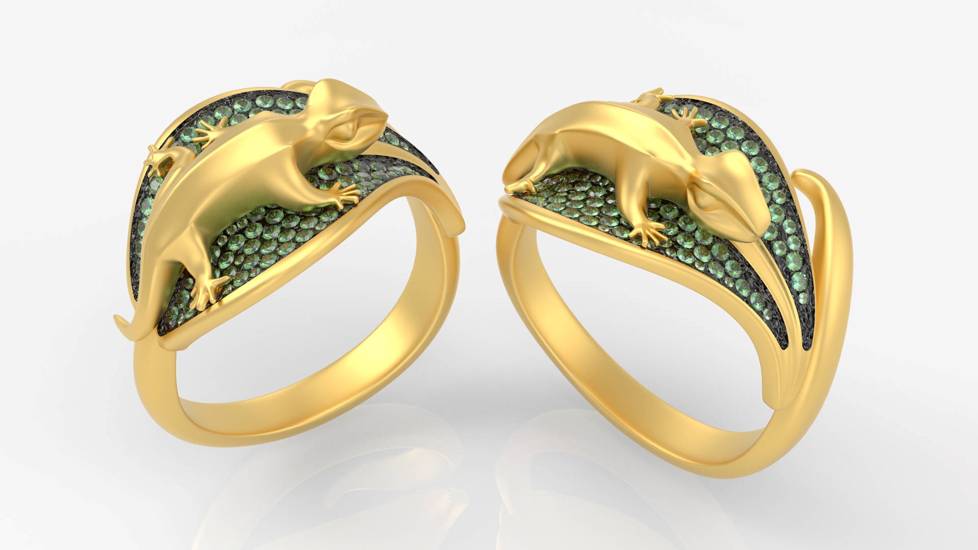 The “Geko Ring Collection,” by Luca Palmini, designed and rendered with Altair Inspire Studio. Image via Luca Palmini.
