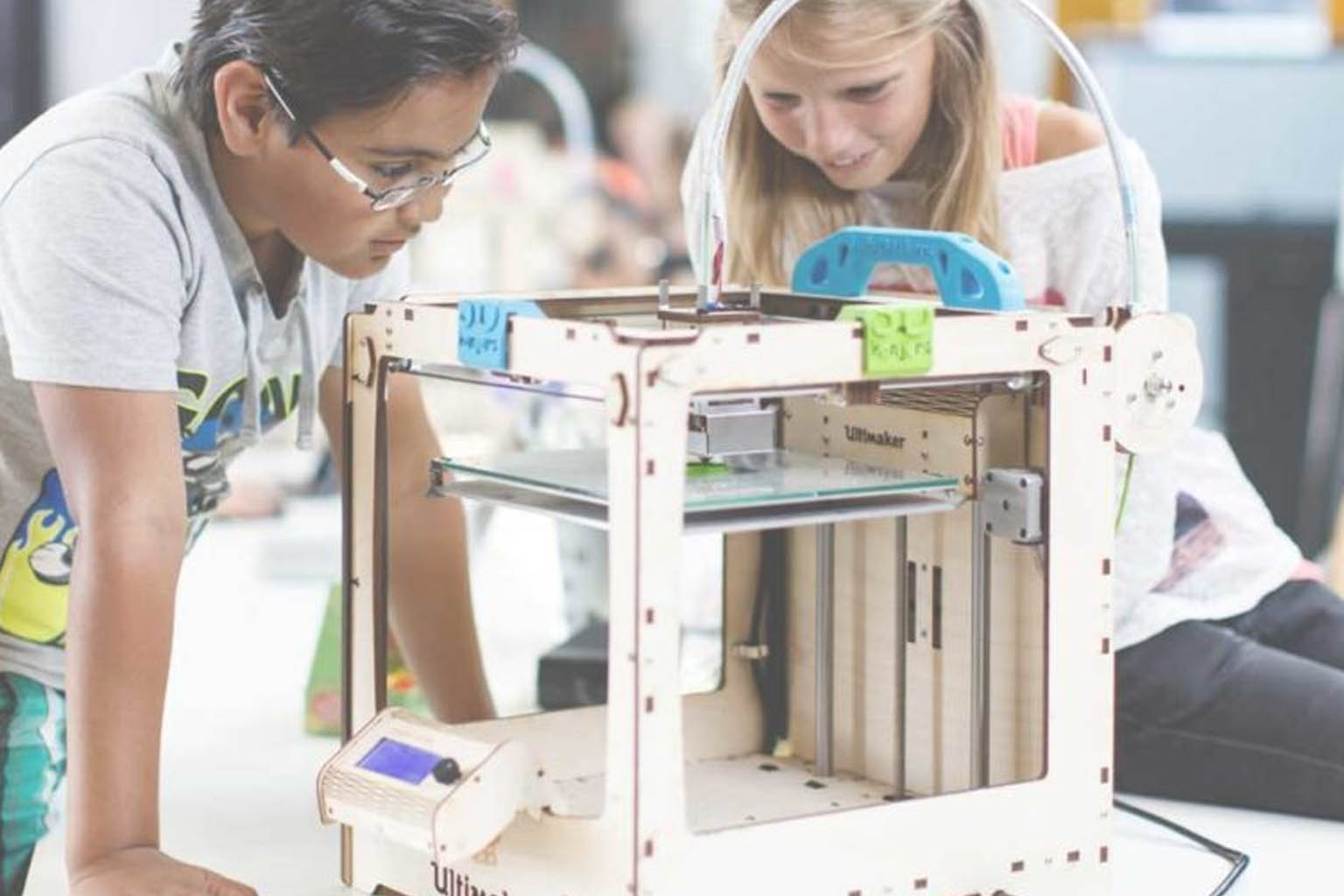 Ultimaker 3D printers in classroom. Photo via CREATE Education Project.