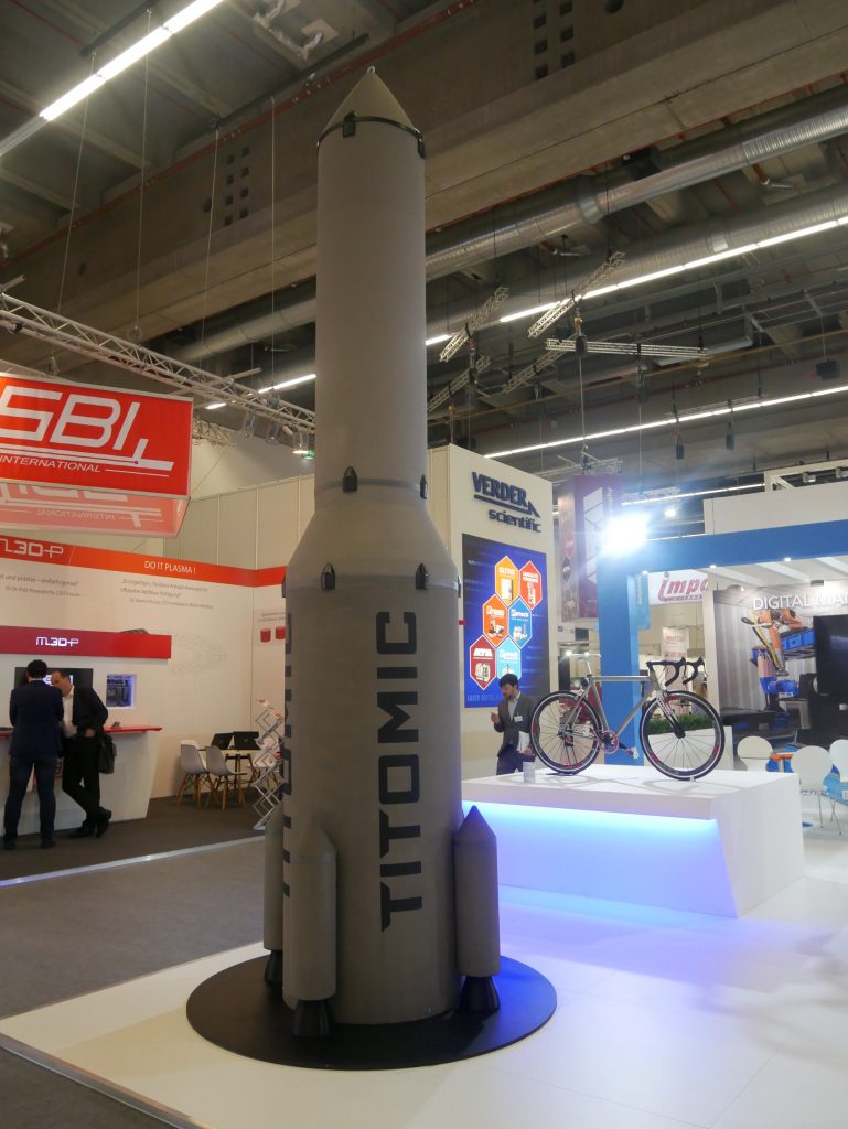 The 3D printed, 5.5-meter rocket made by Titomic. photo by Tia Vialva.