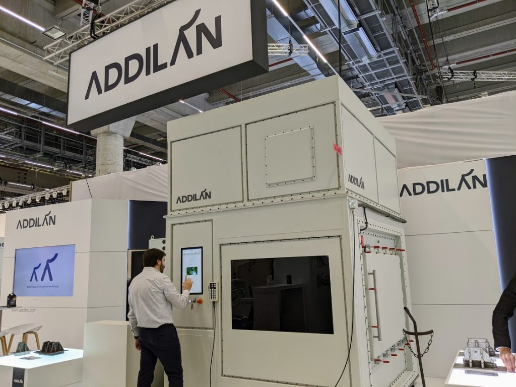 The Addilan metal additive system at formnext 2019. Photo by Michael Petch.