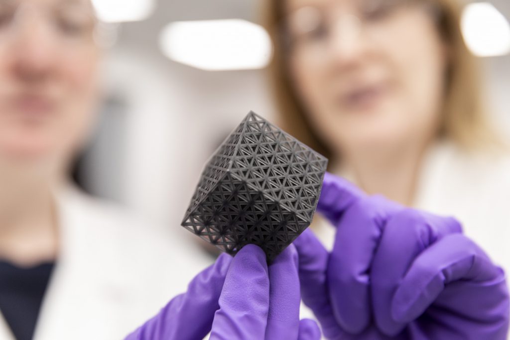 3D printed sample of Locitite resin. Photo via Henkel