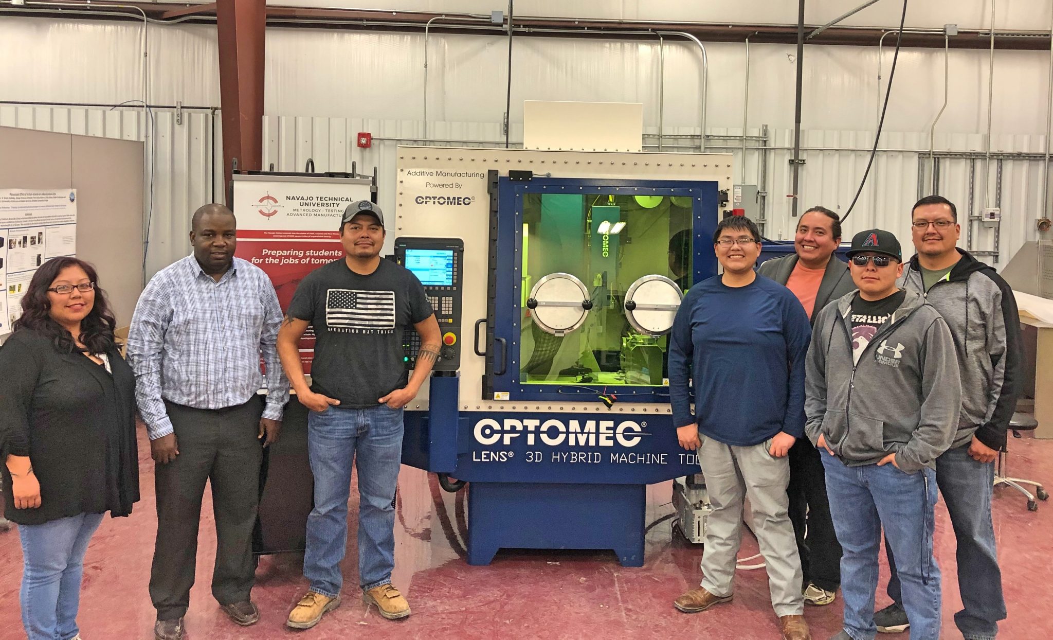 Dr. Monsuru Ramoni, Ph.D., assistant professor of Industrial Engineering at Navajo Technical University and his team of students will be investigating the benefits of Additive Manufacturing for space exploration with the help of Optomec LENS for NASA. Photo via Optomec.