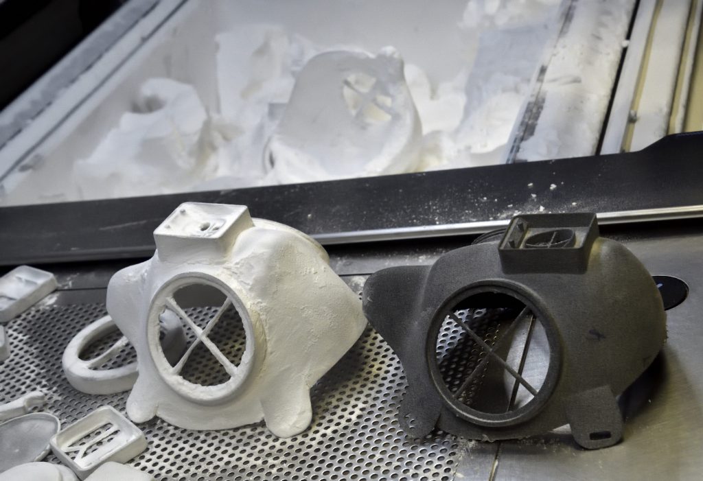 3D printed respirators at CIIRC. Photo via CIIRC.