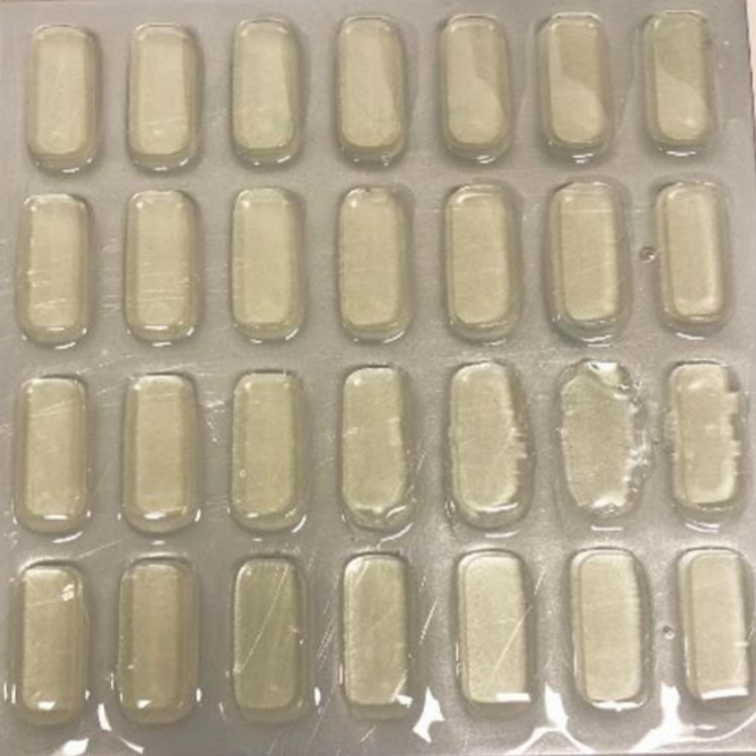 3D printed aspirin and paracetamol dosage forms. Photo via Athlone Institute of Technology.