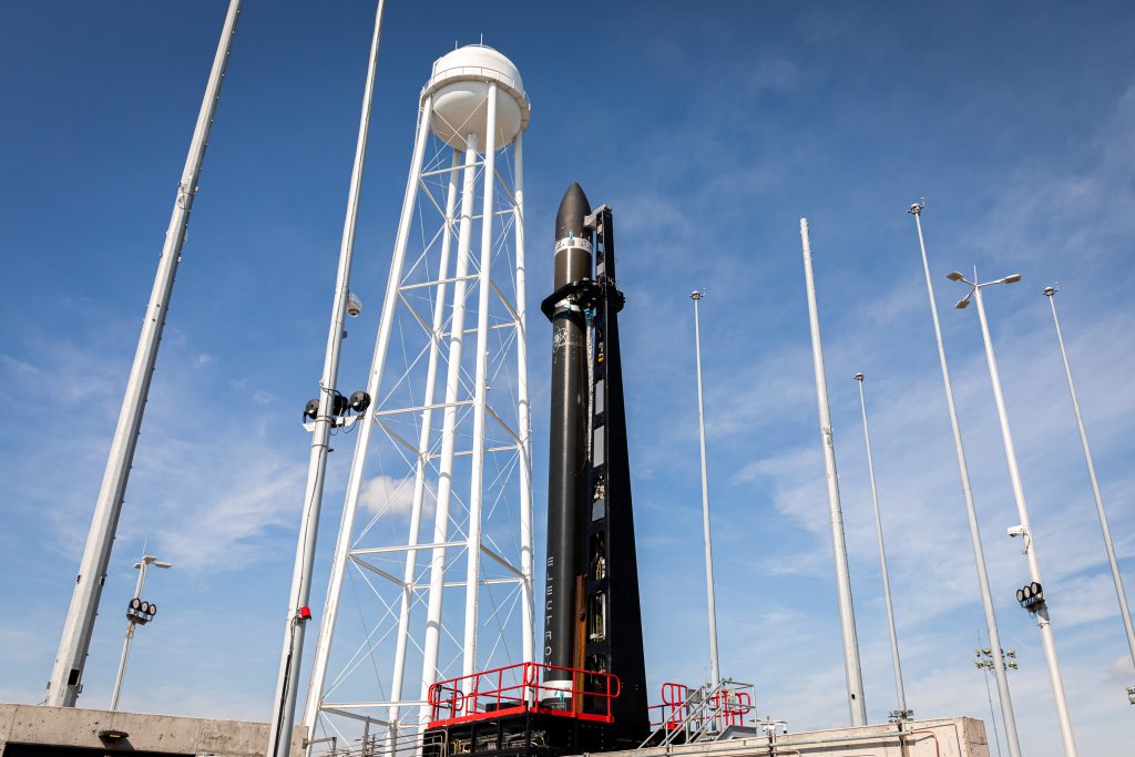 RocketLab's Electron has been deployed to its launch pad for the first time (pictured).  Photo via RocketLab.