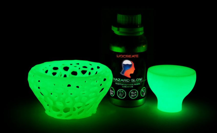 The existing range of Liqcreate resins includes a glow in the dark version. Photo via Liqcreate.