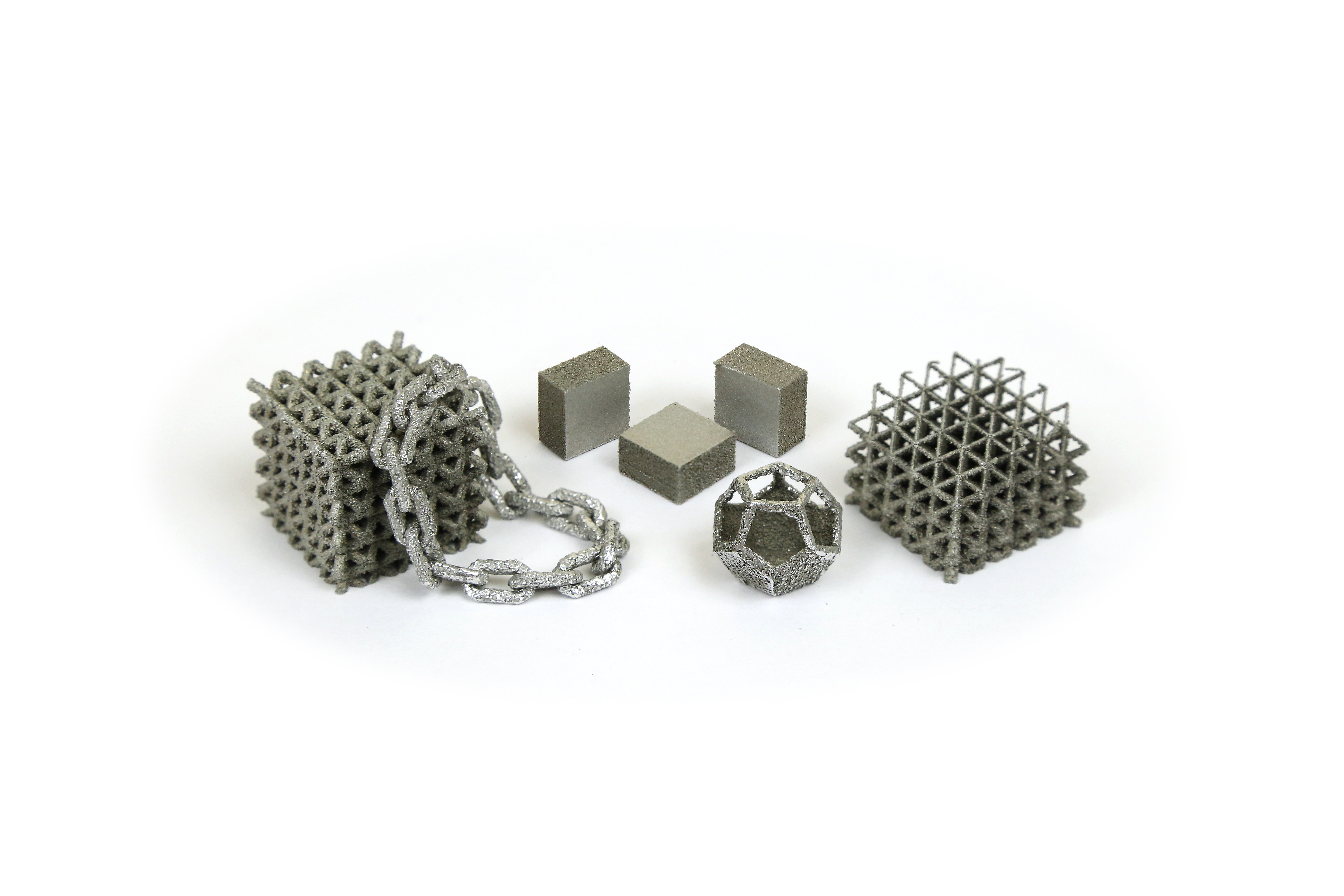 3D models produced using NanoAL's Addalloy aluminum powder. Photo via NanoAL