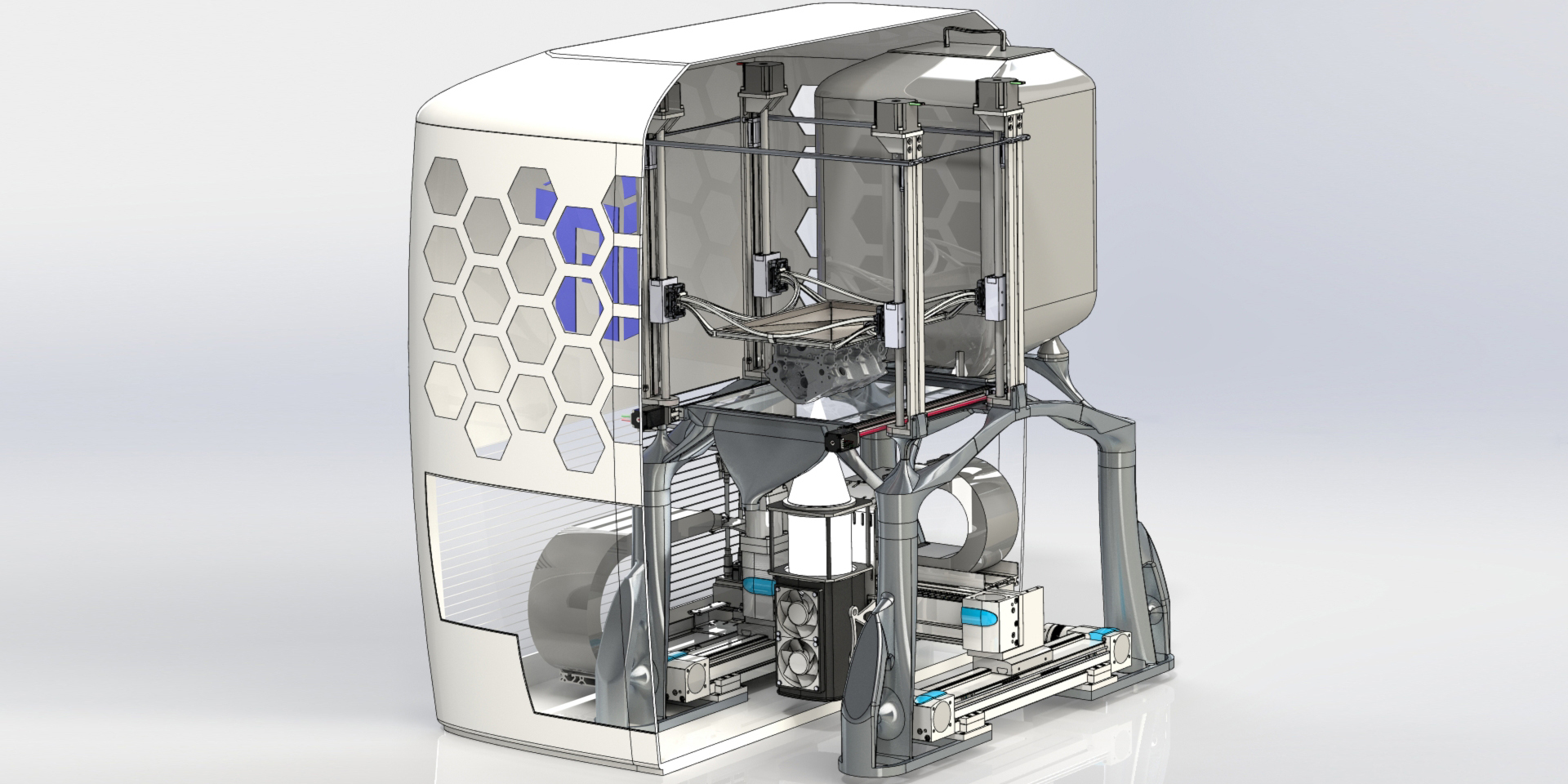 The SLEDM 3D printer developed at TU Graz melts metal powder using high-performance LED light sources and then processes it into components in additive manufacturing. Photo via TU Graz.