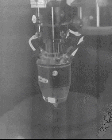 Thermal imaging of the direct deposition of stainless steel to 3D print component for nuclear reactor. Video via ORNL/US Dept. of Energy.