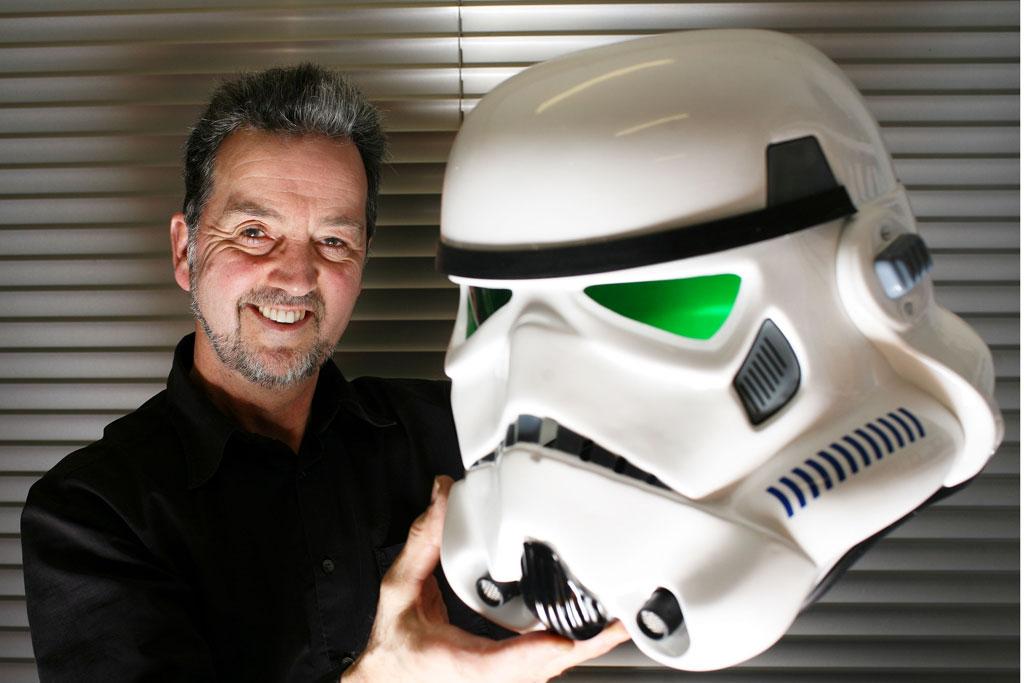 Andrew Ainsworth and the Original Stormtrooper helmet. Photo via Andrew Ainsworth.