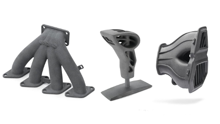 Automobile parts, including a defroster vent used within car ventilation systems, printed using HP's 3D HighReusability PP material. Image via HP. 