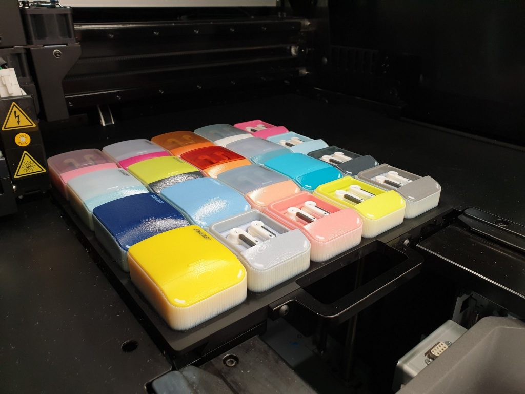 Stratasys' PolyJet technology prints full-color polymer parts. Photo via Stratasys.