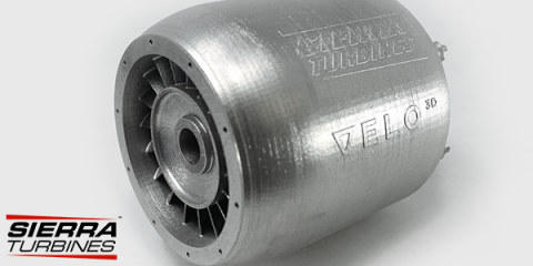Using VELO3D's newly qualified Hastelloy X 3D printing material, Sierra was able to create a micro-turbine engine prototype. Image via VELO3D.