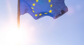 The flag of the European Union. Photo via Adobe stock/Tobias Arhelger.