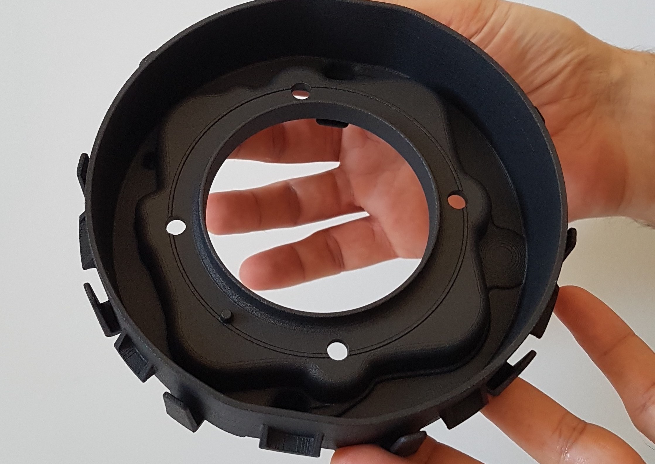 CRP Technology's materials have been utilized to print a range of functional parts including Joyson Safety Systems' 3D printed Airbag housing (pictured). Photo via CRP Technology. 