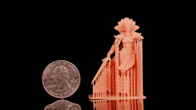 Parts 3D printed on the Orange 4K. GIF via LONGER.