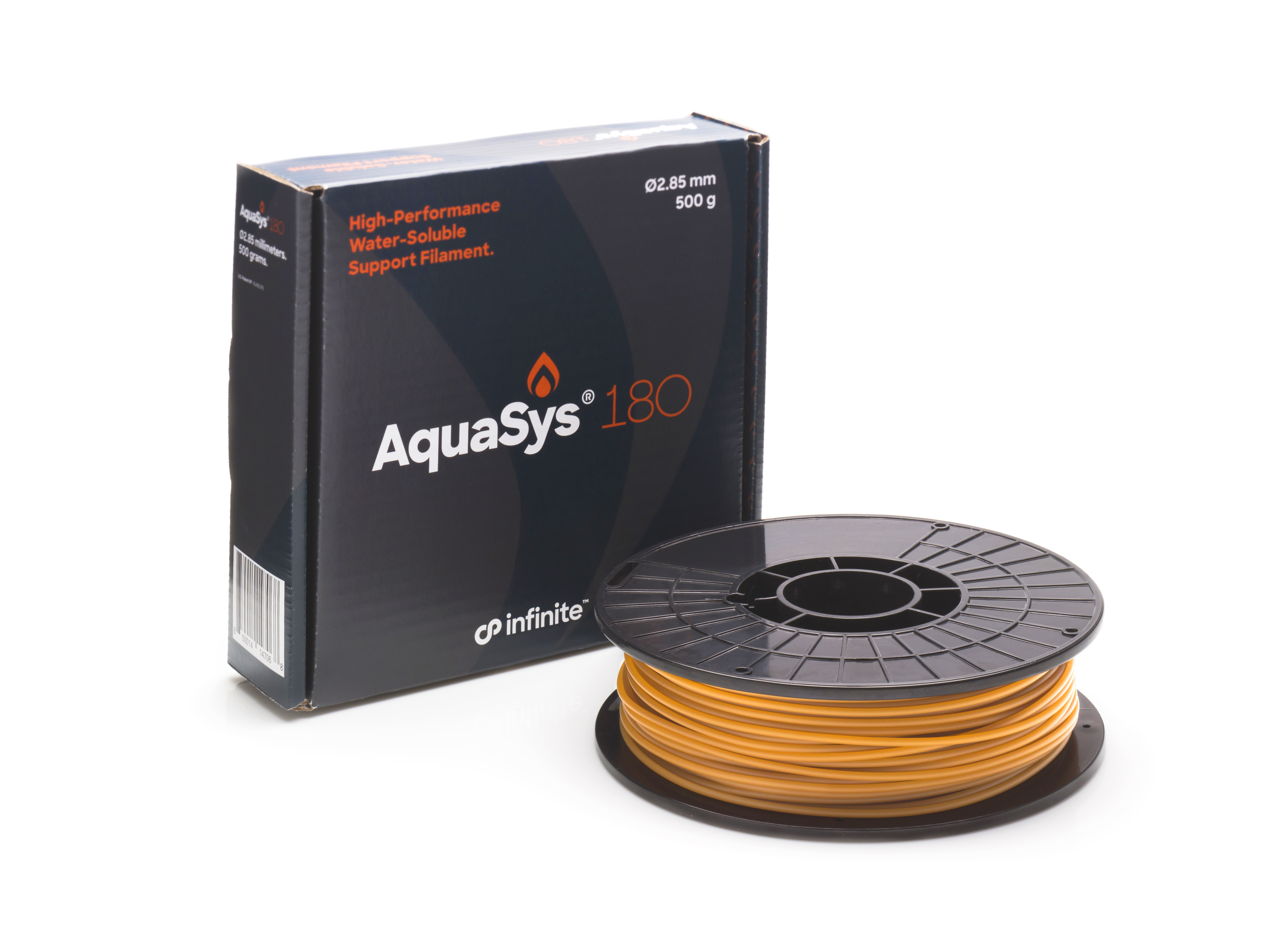 AquaSys 180 soluble support material. Photo via Infinite Material Solutions.