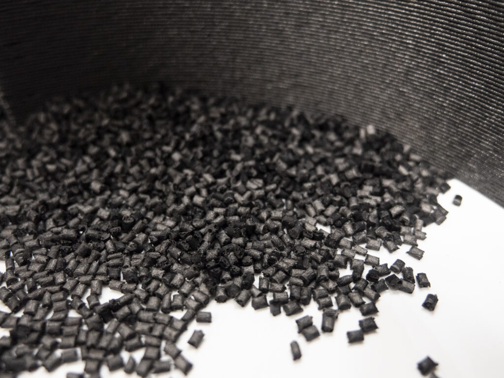 Jabil's newly validated CF-Nylon pellets. Photo via Jabil.