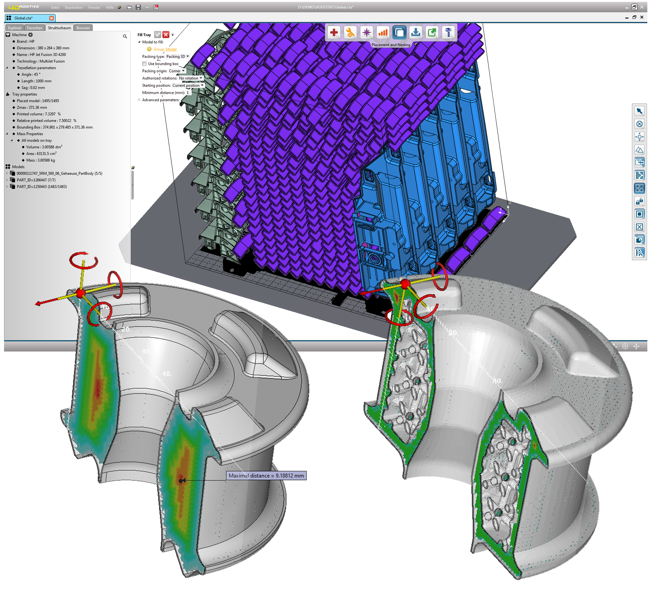The new 4D_Additive software version uses artificial intelligence for nesting. Image via CoreTechnologie.