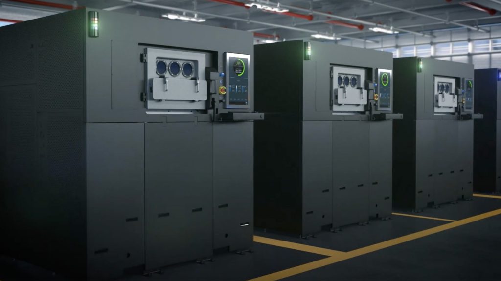 Rendering of a Sapphire 3D printer production facility. Image via VELO3D.