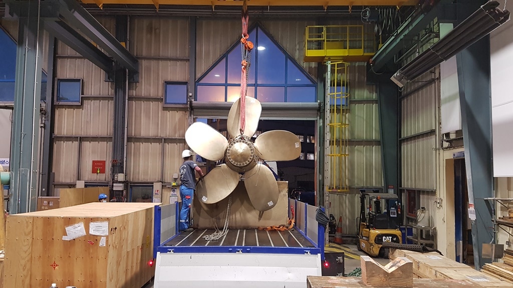 The 3D printed propeller. Photo via Naval Group.