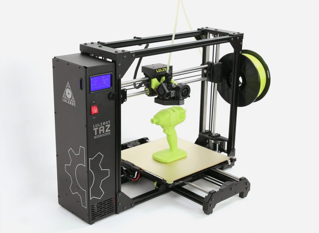 L'imprimante 3D LulzBot TAZ Workhorse.  Photo via LulzBot.