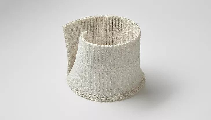 Nico Conti's Soft Contort 3D printed porcelain. Photo via Nico Conti.