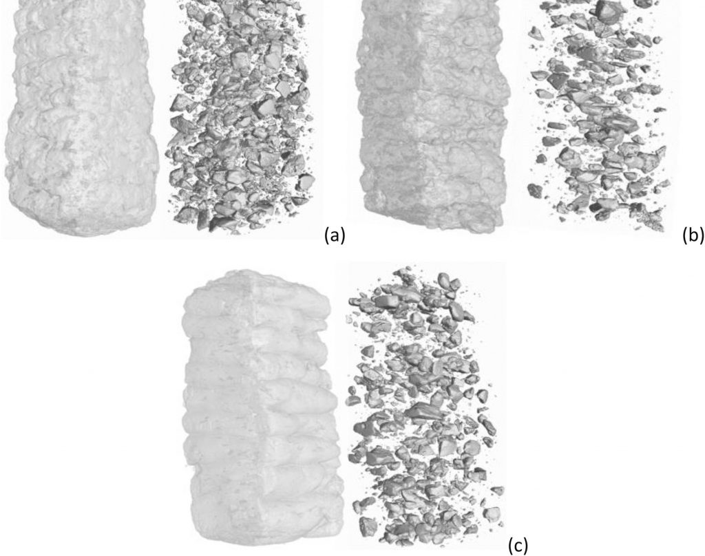 A 3D reconstruction of the scientists' 3D different cement formulations. Image via the Cement and Concrete Composites journal. 