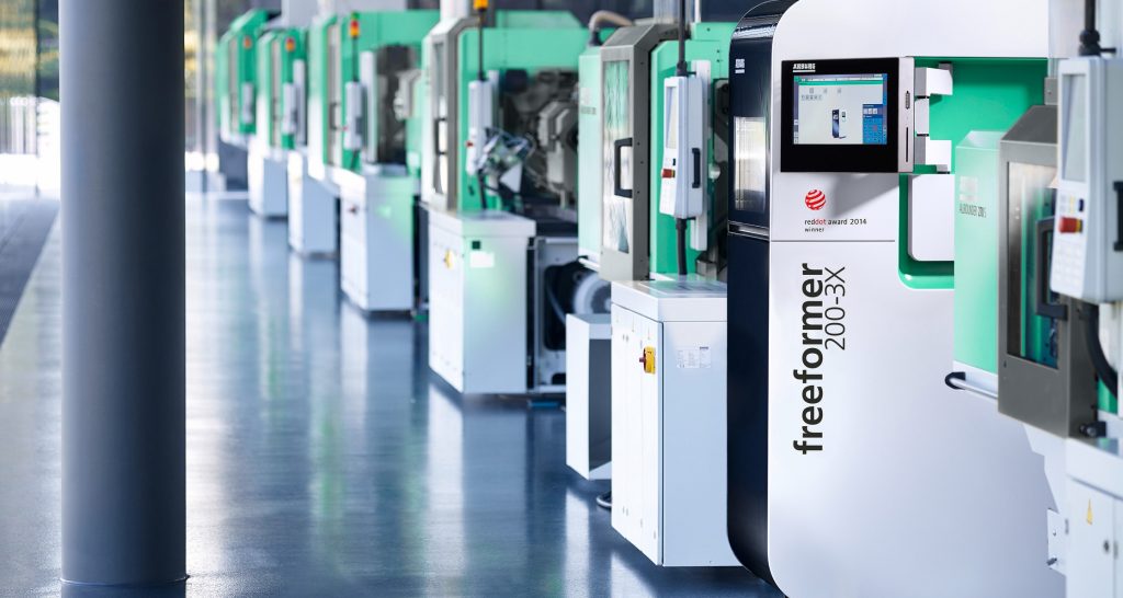 An Arburg Freeformer 3D printing facility. Photo via Arburg.
