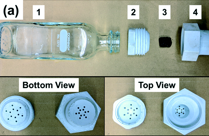 A 3D printed bottle-cap water filtration system. 