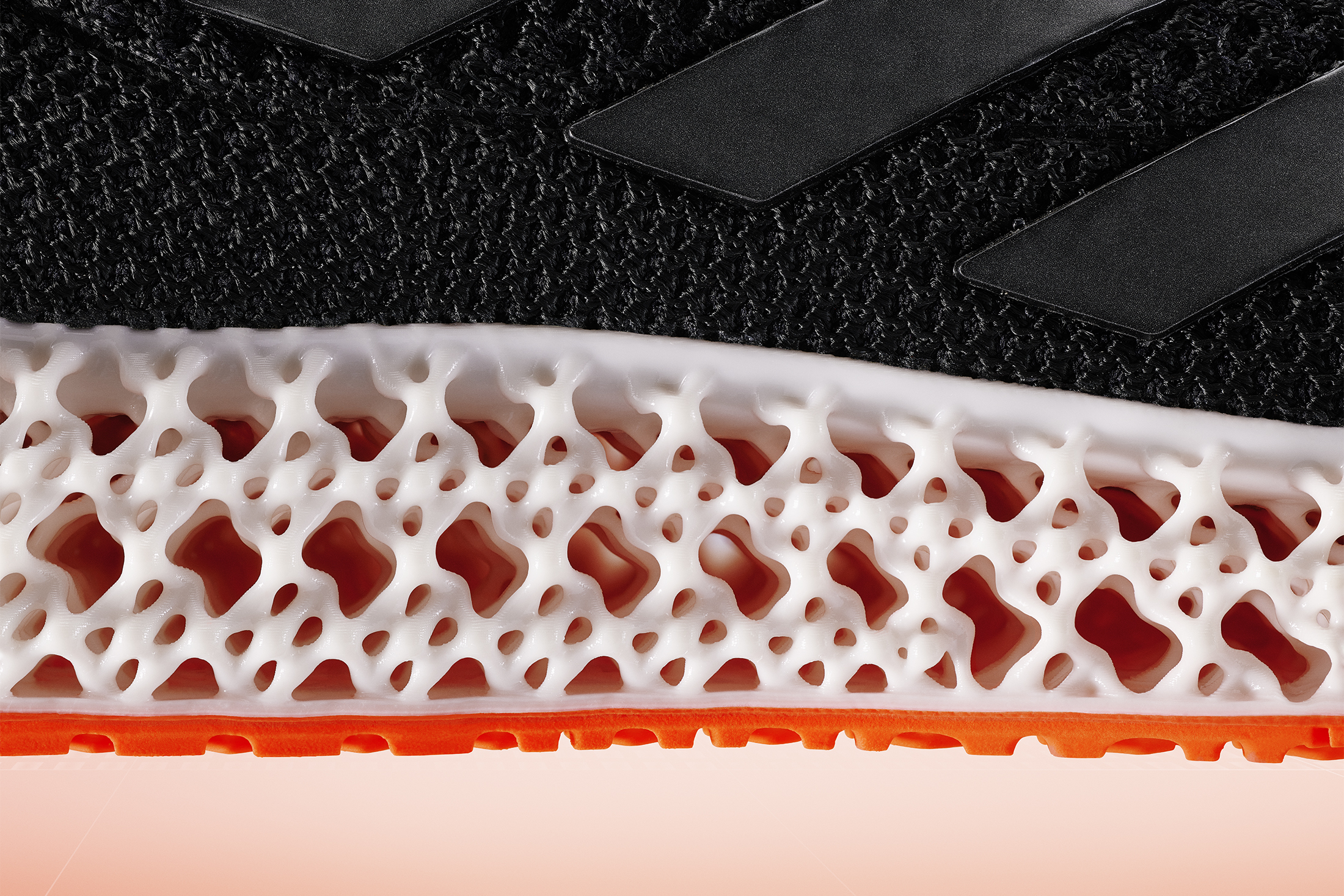 The 4DFWD generates three times as much forward motion under vertical loading  than previous 4D midsoles from adidas. Photo via adidas.